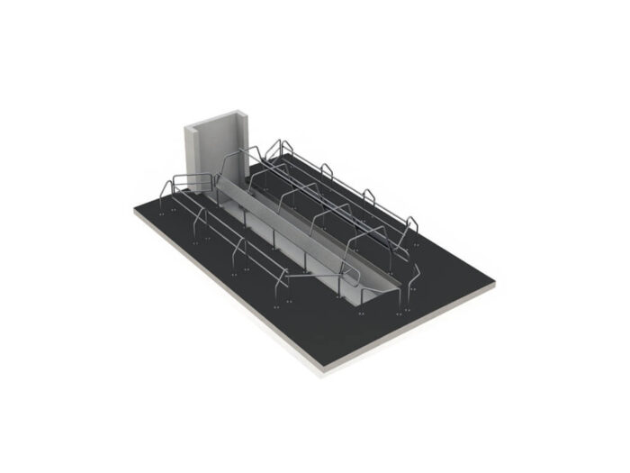 A contenção modelo Super Bravo, possui um arco de sustentação traseiro para cada animal e duas barras horizontais nos peitorais. Máxima robustez e segurança! Portão de entrada com fechamento duplo e com abertura por dentro do fosso. Maior facilidade de instalação. Espinha de peixe com chapa de encosto montada de fábrica. Estrutura do peitoral com tubo único dobrado, sem soldas ou partes cortantes.